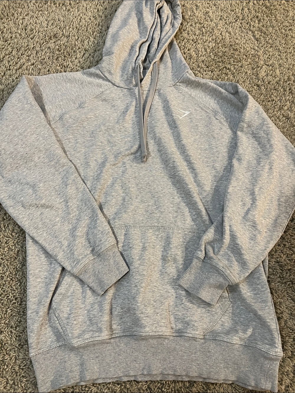 Gymshark Heather Gray Pullover Hoodie with Subtle Logo